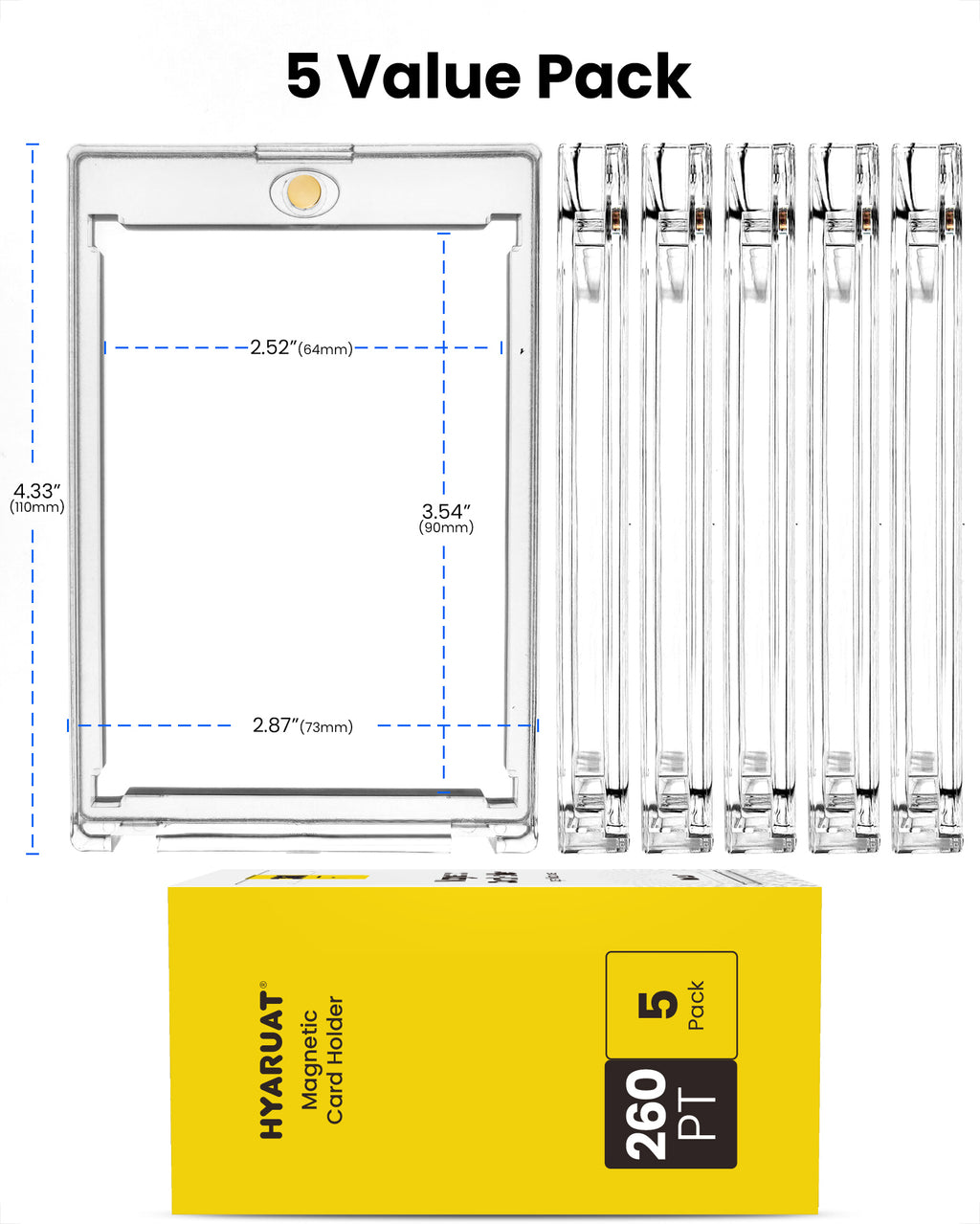 260pt Magnetic Card Holders for Trading Cards - 5 Pack