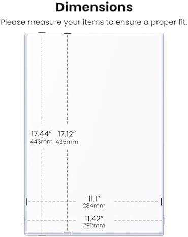 11 x 17 Rigid Clear Toploaders - Durable PVC Document Protectors, Plastic Sleeves for Photos, Larger Art Prints, and Menu Covers, 10 Pack