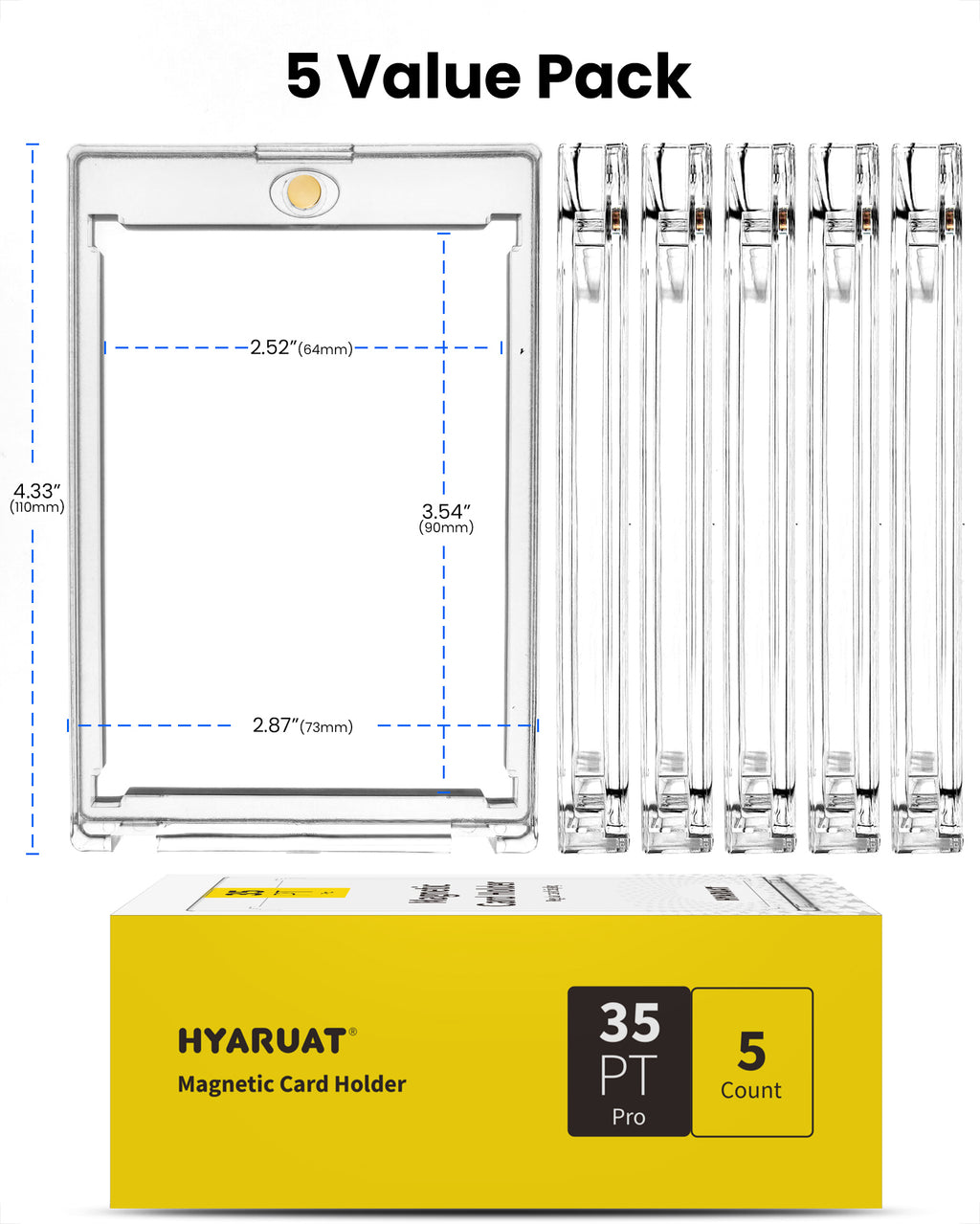 35pt Magnetic Card Holders for Trading Cards - 5 Pack