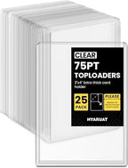 75pt Top Loaders for Cards, 3x4 Extra Thick Holder with Protective Film, Toploader Card Protectors Hard Plastic, 25-Count