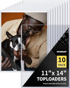 11x14 Toploader - Durable Clear PVC Sheet Protectors, Semi Rigid Plastic Sleeves as Frame Alternatives for Pictures, Photos, and Prints (10-Pack)