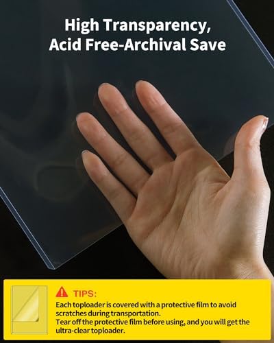 8x10 Toploaders - Clear Rigid Plastic Sleeves (10 Pack), Hard Sheet Protectors for Photos, Posters & Birth Certificates