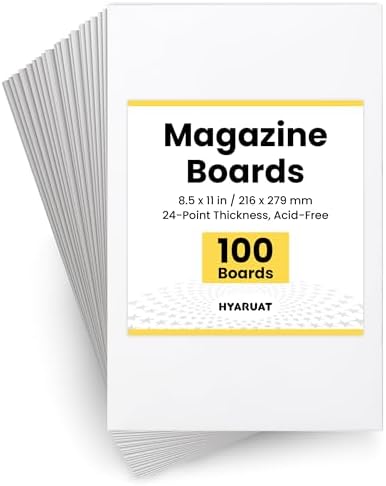 Magazine Boards – 100 Pack, 24pt Acid-Free, 8.5 x 11 Poster Board, Ideal for Magazine Storage & Fabric Organizer