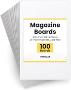 Magazine Boards – 100 Pack, 24pt Acid-Free, 8.5 x 11 Poster Board, Ideal for Magazine Storage & Fabric Organizer