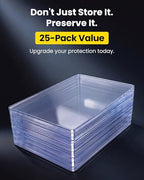 5.4" x 7.5" Jumbo Card Sleeves Hard Plastic, 25 Pack Toploaders Card Protectors Fits up to 5.67 x 7.64 in Oversized Trading Cards & Photos, 39PT Semi Rigid PVC Holder Archival Safe (Blue Tint)