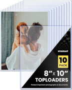 8x10 Toploaders - Clear Rigid Plastic Sleeves (10 Pack), Hard Sheet Protectors for Photos, Posters & Birth Certificates