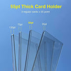 55pt Top Loaders for Cards, 3x4 Thick Holder with Protective Film, Toploader Card Protectors Hard Plastic, 25-Count