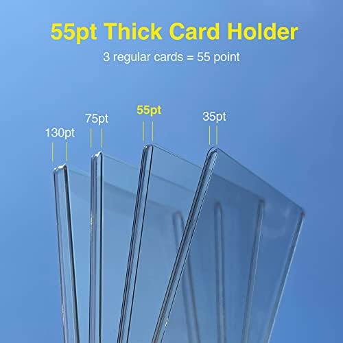 55pt Top Loaders for Cards, 3x4 Thick Holder with Protective Film, Toploader Card Protectors Hard Plastic, 25-Count