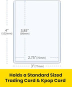 100 Pack 3x4 Top Loaders with Protective Film, 35pt Clear Rigid Plastic Sleeves for Trading Cards, Standard Size Hard Protectors for Sports Collection and Kpop Photocard Storage