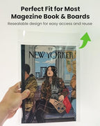 Mylar Magazine Bags with Resealable Flap - 9"x11.25" Acid-Free Protection for TIME/People/Vogue, 2 Mil Archival Sleeves (50 Pack)