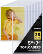 5x7 Toploader - Clear Rigid Photo Protectors for Your Precious Memories - Durable Hard Plastic Sleeves, 25 Pack