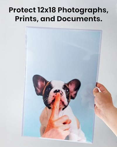 12x18 Toploader - Clear Semi-Rigid PVC Sheet Protectors, Hard Plastic Sleeves for Lithographs, Posters, and Prints (10-Pack)