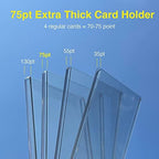75pt Top Loaders for Cards, 3x4 Extra Thick Holder with Protective Film, Toploader Card Protectors Hard Plastic, 25-Count