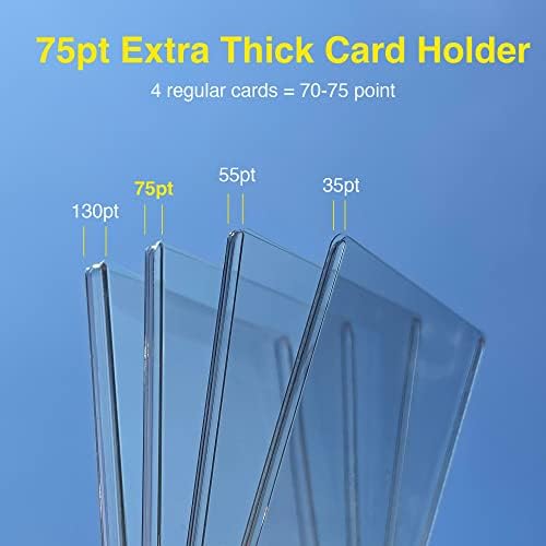 75pt Top Loaders for Cards, 3x4 Extra Thick Holder with Protective Film, Toploader Card Protectors Hard Plastic, 25-Count
