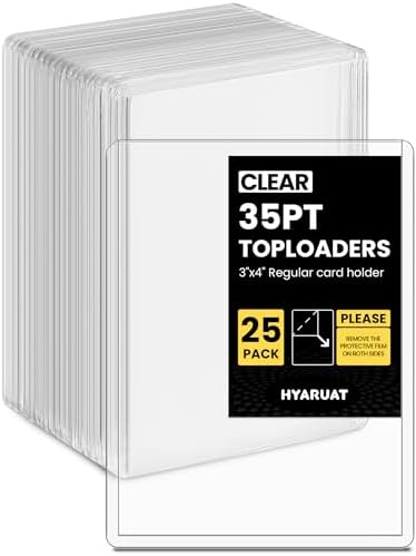 35pt Top Loaders for Cards, 3x4 Regular Holder with Protective Film, Toploader Card Protectors Hard Plastic, 25-Count