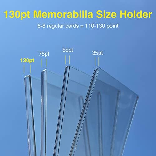 130pt Top Loaders for Cards, 3x4 Real Thick Holder with Protective Film, Toploader Card Protectors Hard Plastic, 10-Count