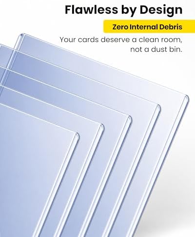 5.4" x 7.5" Jumbo Card Sleeves Hard Plastic, 25 Pack Toploaders Card Protectors Fits up to 5.67 x 7.64 in Oversized Trading Cards & Photos, 39PT Semi Rigid PVC Holder Archival Safe (Blue Tint)