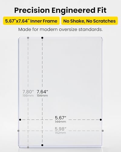 5.4" x 7.5" Jumbo Card Sleeves Hard Plastic, 25 Pack Toploaders Card Protectors Fits up to 5.67 x 7.64 in Oversized Trading Cards & Photos, 39PT Semi Rigid PVC Holder Archival Safe (Blue Tint)