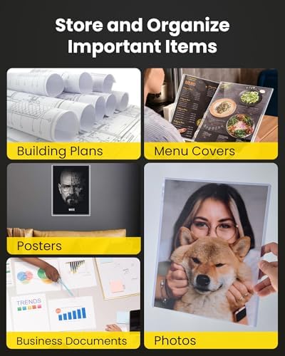 8.5 x 11 Hard Plastic Sheet Protectors - Rigid Clear Toploaders for Documents, Papers, Photos & Menu Covers, 10 Pack