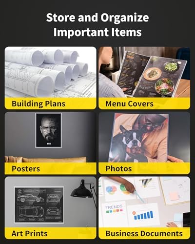 11x14 Toploader - Durable Clear PVC Sheet Protectors, Semi Rigid Plastic Sleeves as Frame Alternatives for Pictures, Photos, and Prints (10-Pack)