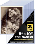 8x10 Toploaders - Clear Rigid Plastic Sleeves (10 Pack), Hard Sheet Protectors for Photos, Posters & Birth Certificates