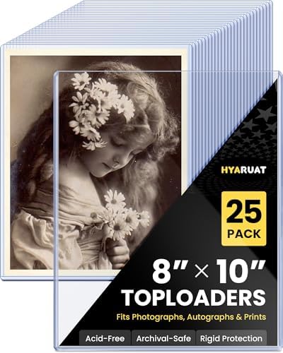 8x10 Toploaders - Clear Rigid Plastic Sleeves (10 Pack), Hard Sheet Protectors for Photos, Posters & Birth Certificates