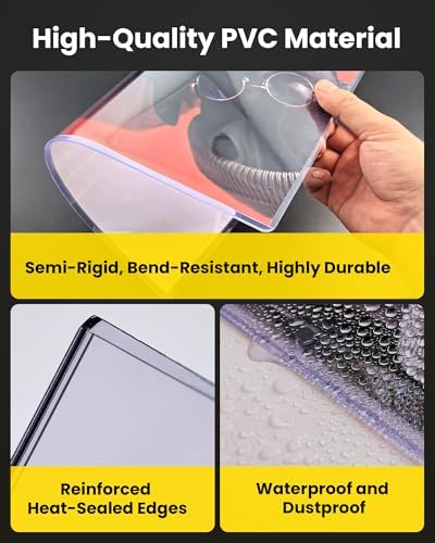 12x18 Toploader - Clear Semi-Rigid PVC Sheet Protectors, Hard Plastic Sleeves for Lithographs, Posters, and Prints (10-Pack)