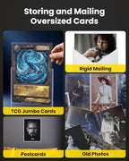 5.4" x 7.5" Jumbo Card Sleeves Hard Plastic, 25 Pack Toploaders Card Protectors Fits up to 5.67 x 7.64 in Oversized Trading Cards & Photos, 39PT Semi Rigid PVC Holder Archival Safe (Blue Tint)