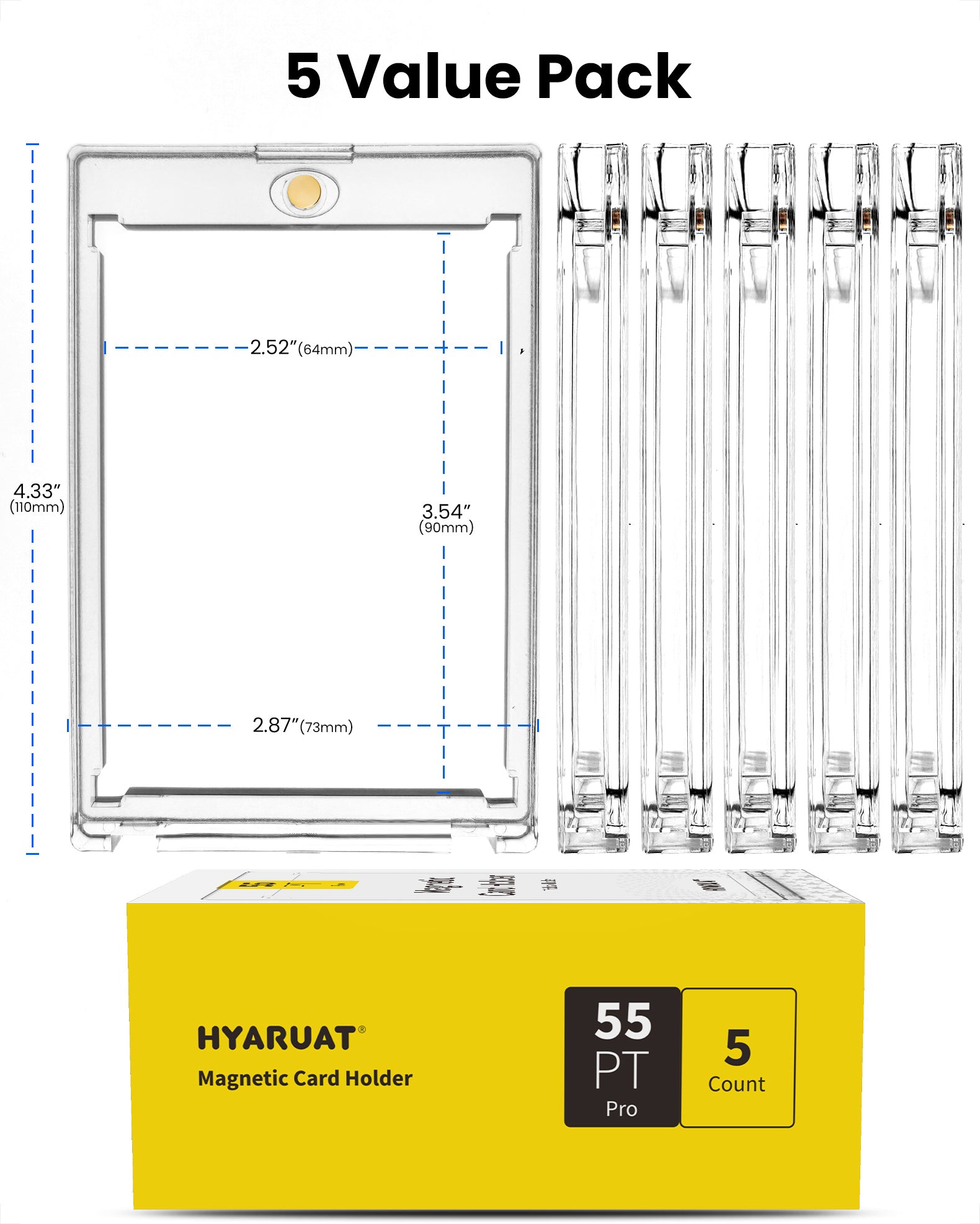 55pt Magnetic Card Holders for Trading Cards - 5 Pack