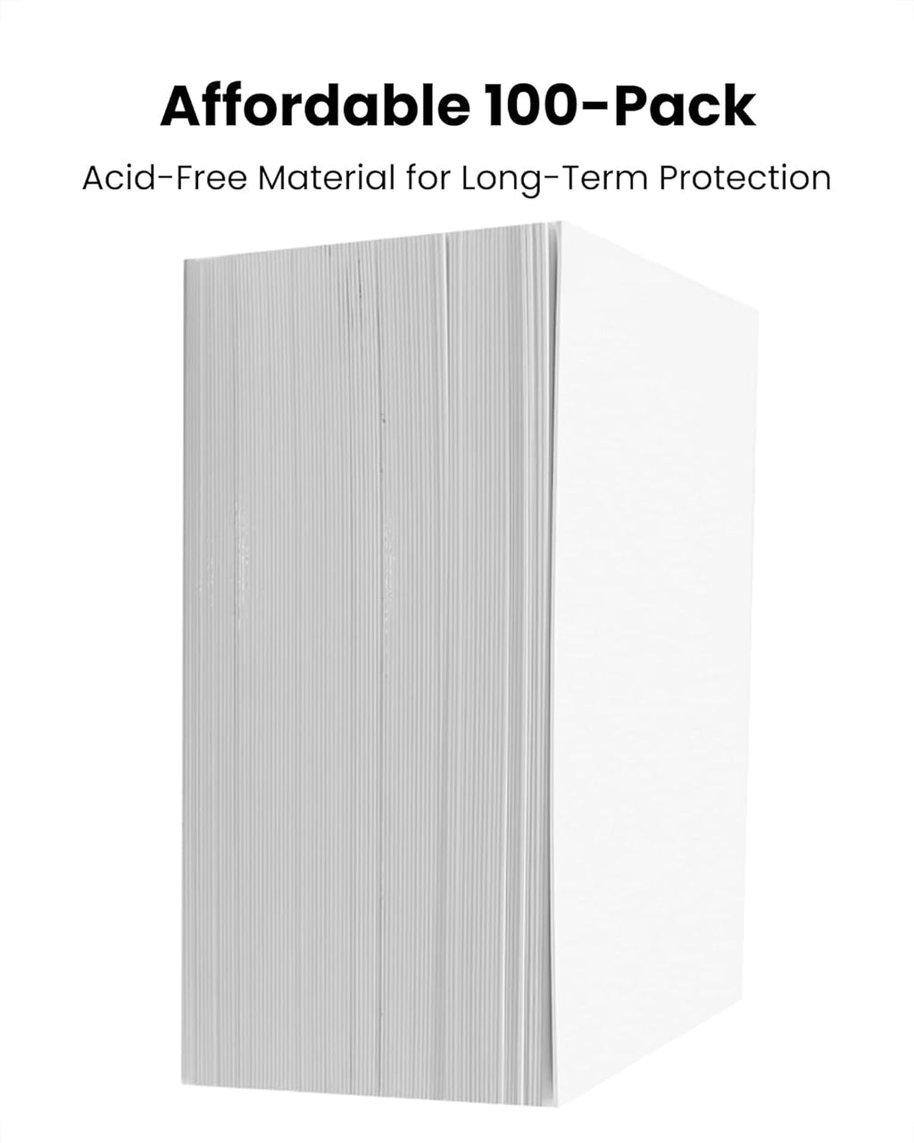 Silver Comic Book Boards – 100 Pack, Acid-Free White Cardboard, 24pt, Precision Cut for Silver Age Comic Bags, Ideal for Storage & Archival