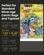 Silver Comic Book Boards – 100 Pack, Acid-Free White Cardboard, 24pt, Precision Cut for Silver Age Comic Bags, Ideal for Storage & Archival