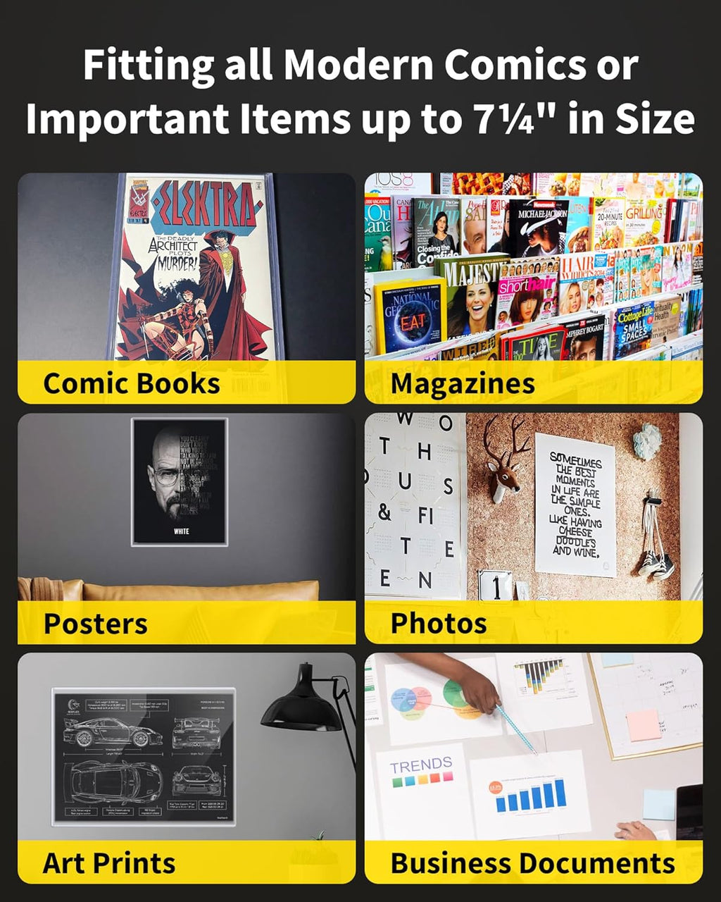 Comic Book Top Loaders - Protector Hard Case Sleeve, Toploader Holder for Silver Age and Current Comics, 10 Pack