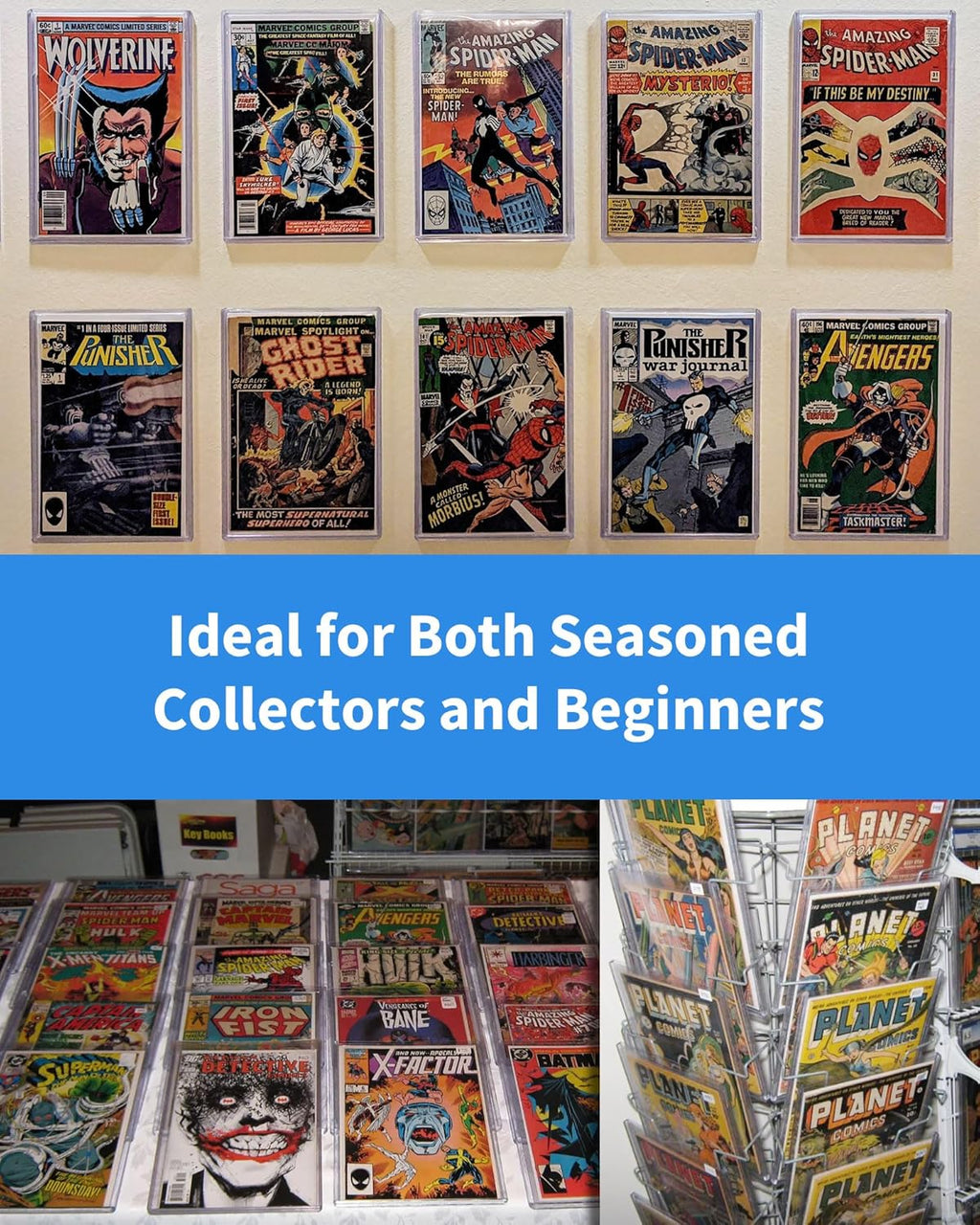 Comic Book Top Loaders for Current, Toploader Hard Sleeves Holder for Comic Books Storage and Display, 10 Pack