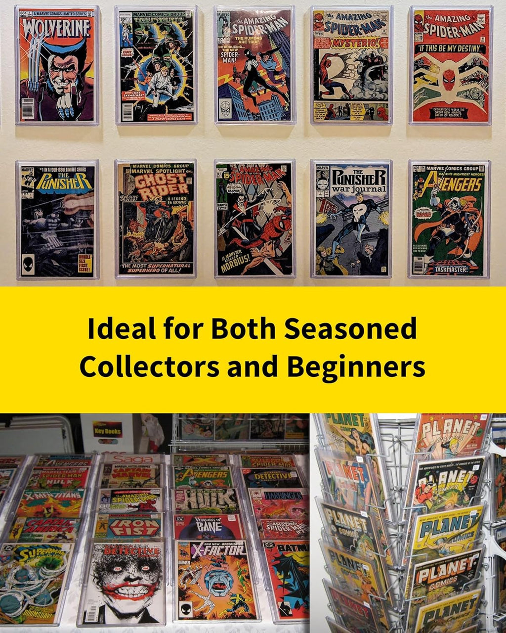 Comic Book Top Loaders - Protector Hard Case Sleeve, Toploader Holder for Silver Age and Current Comics, 10 Pack