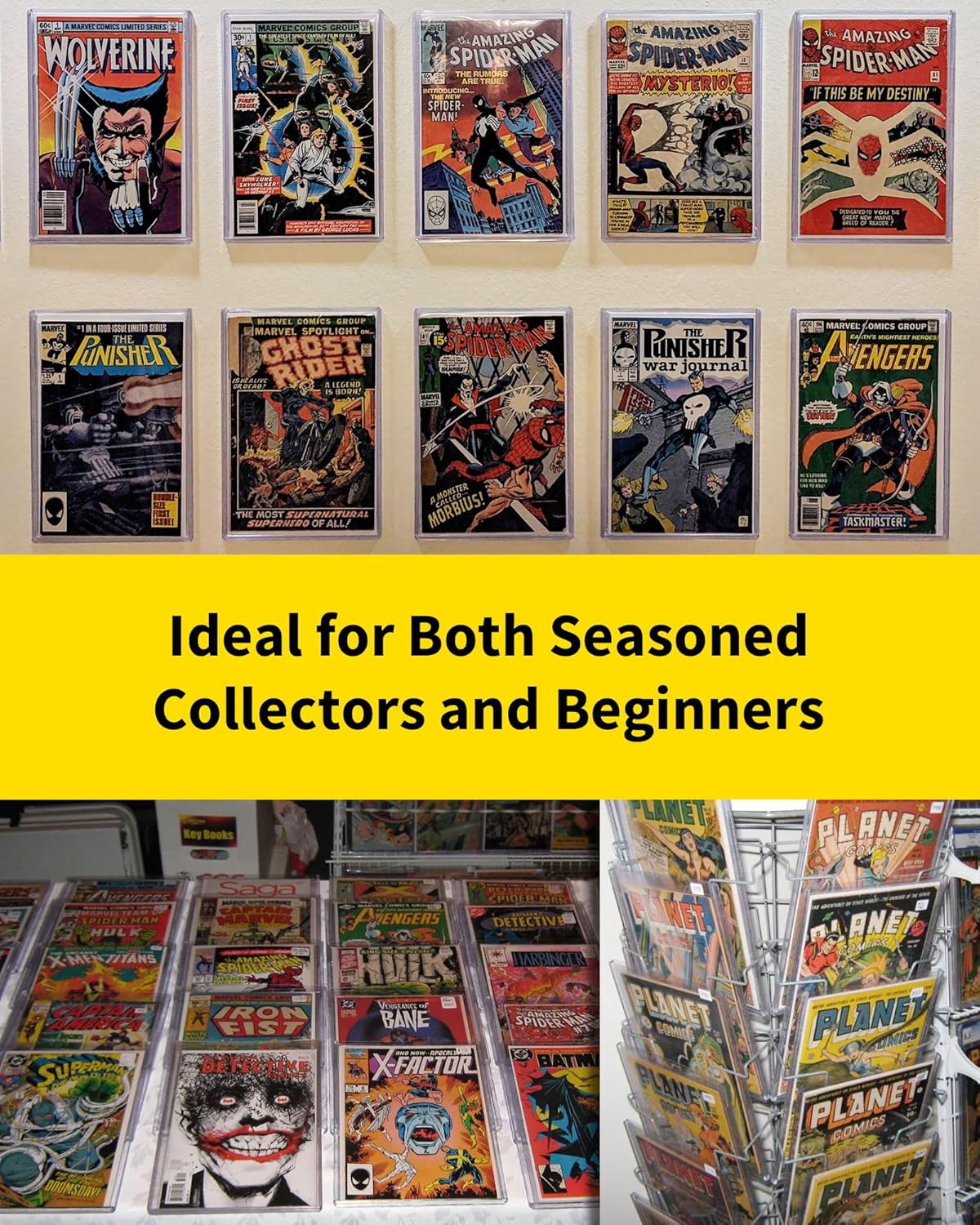 Comic Book Top Loaders - Protector Hard Case Sleeve, Toploader Holder for Silver Age and Current Comics, 10 Pack